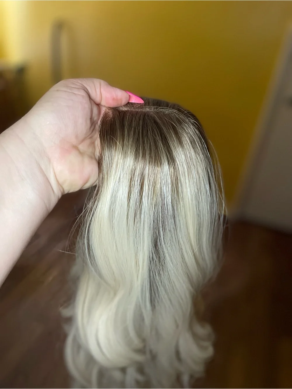 Chelsey Smith Crowns Cloud T-Part Front Wig Rooted Platinum Blonde